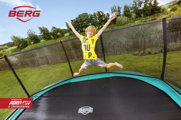 Trampolin springen Fun hüpfen InGround Flatground Sprungtuch Bodentrampolin Sicherheitsnetz ovales Tramolin rechteckiges Tramolin rundes Trampolin