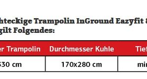 Mulde rechteckige Trampoline
